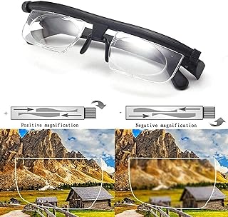 MAQBE Adjustable Glasses, Dial Adjustable Glasses-Focus Adjustable Eyeglasses, Unisex Magnifier Spectacles Myopia Presbyopia Optical Glasses for Sight Adjust Focal Length Eyeglasses