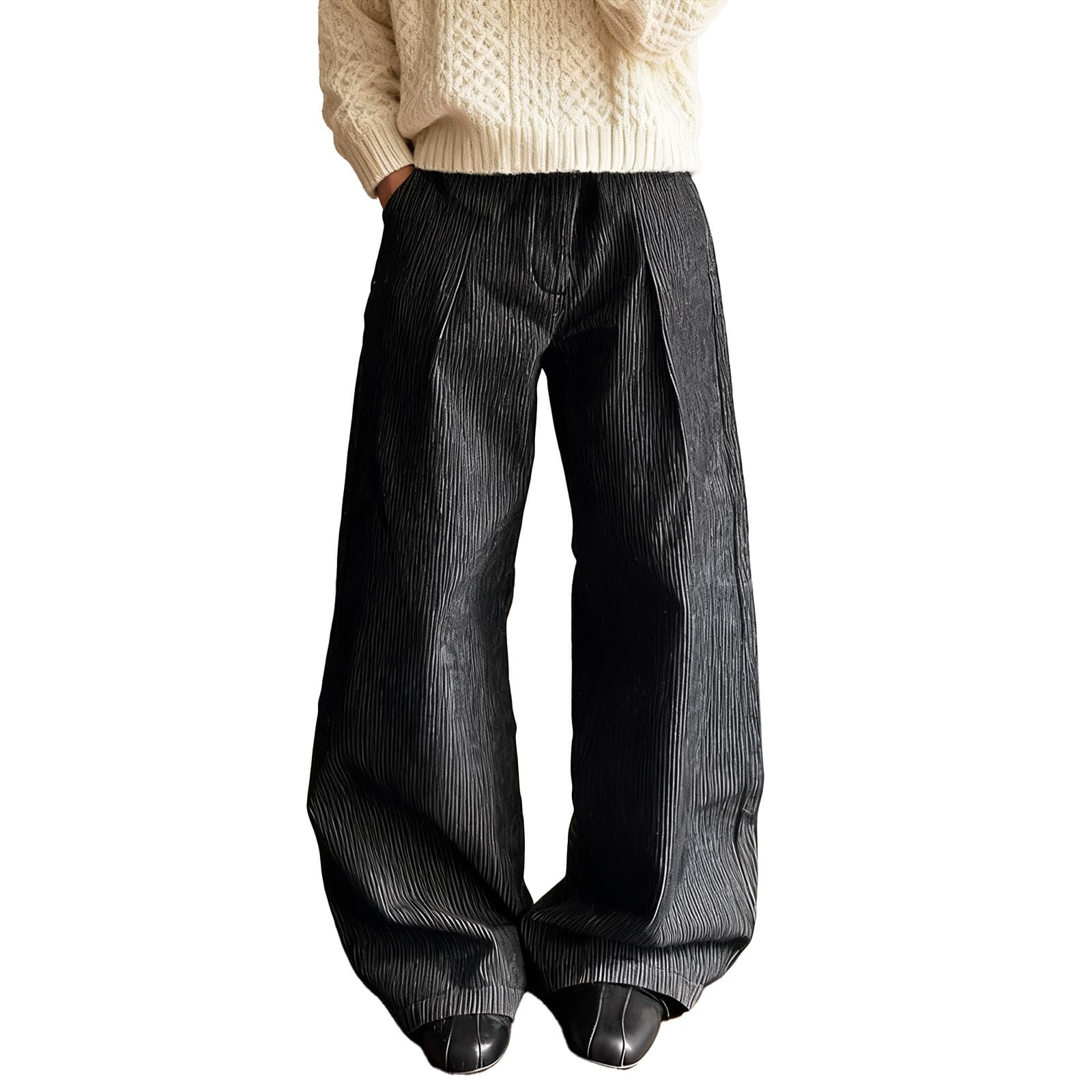 Generisch Pantaloni da uomo, casual, dal taglio dritto, chino nella lunghezza del pavimento, eleganti e a righe, perfetti per l'uso quotidiano.