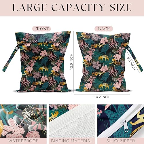 Miniatura 2 de Paquete de 4 bolsas húmedas para traje de baño, artículos esenciales de viaje a la playa, bolsa húmeda y seca, para protector solar, ropa sucia,