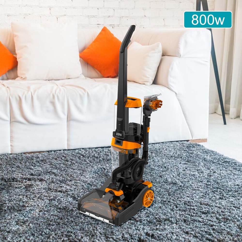 Limpiador de alfombras para el hogar Easy Clean, máquinas limpiadoras de alfombras para escaleras, Lavadora de alfombras con Barras de Cepillo giratorias Dobles de Limpieza Profunda
