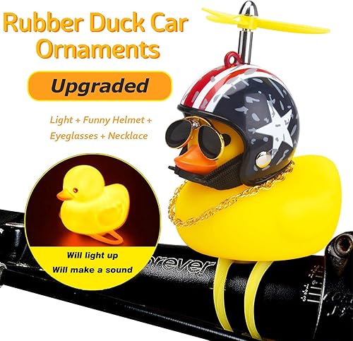 Miniatura 2 de wonuu Adornos de pato de goma para automóvil, campana de bicicleta de pato rosa y amarillo, decoración de tablero de automóvil, cuernos de bicicleta