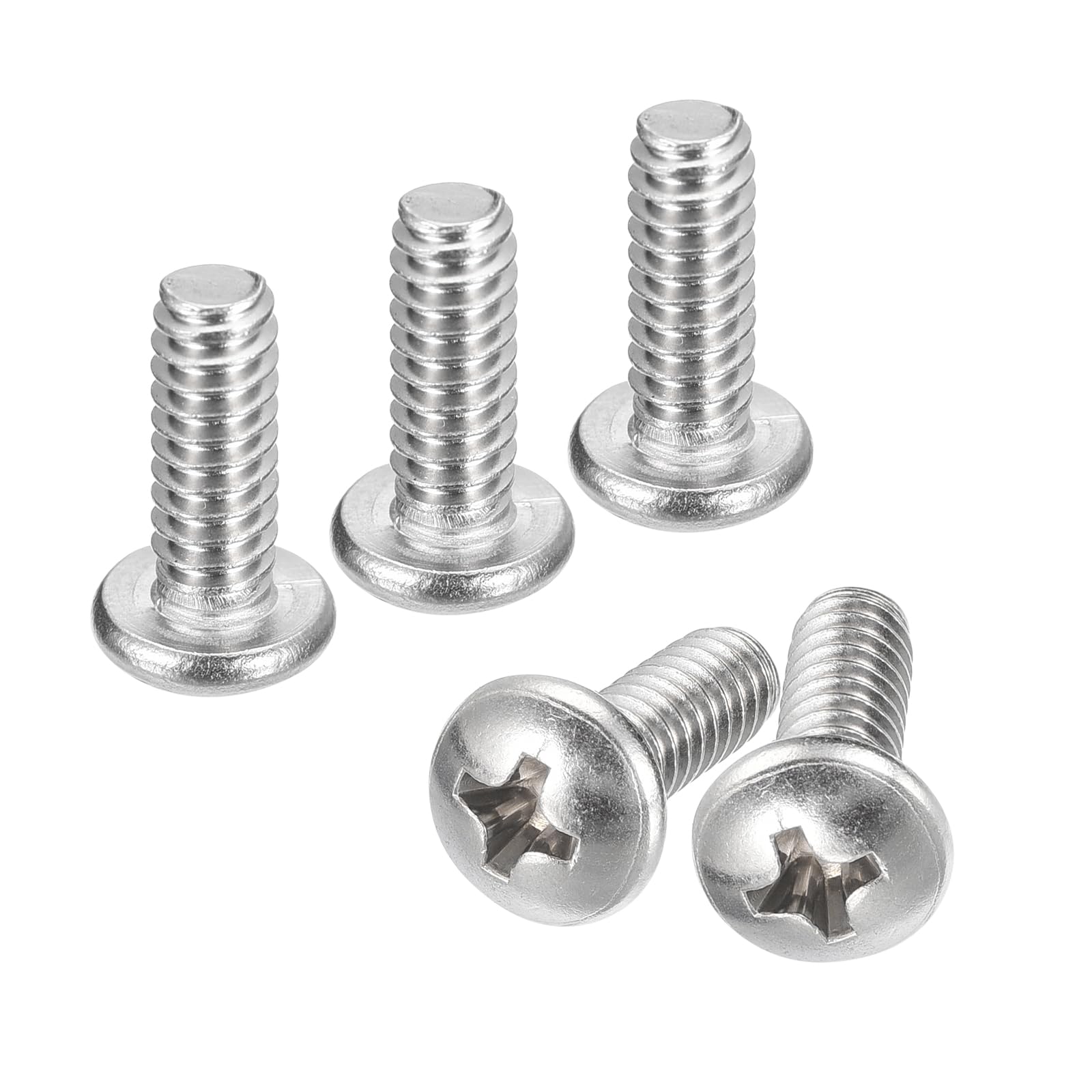 sourcing map #10-24x9/16" Pan Head Machine Screws, 304 Stainless Steel 18-8 Screw, Phillips Drive, Fully Threaded, Bright Finish, Pack of 50