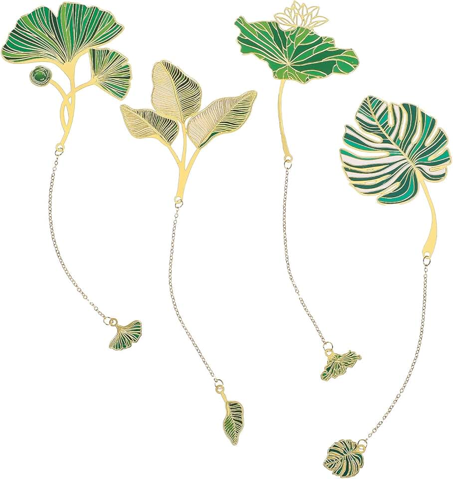 Metal lotus leaf chain bookmarks