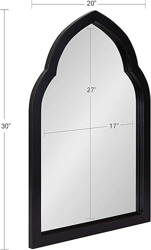 Miniatura 7 de Kate and Laurel Eileen Glam Espejo de pared arqueado, 20 x 30, negro, sofisticada decoración de pared bohemia