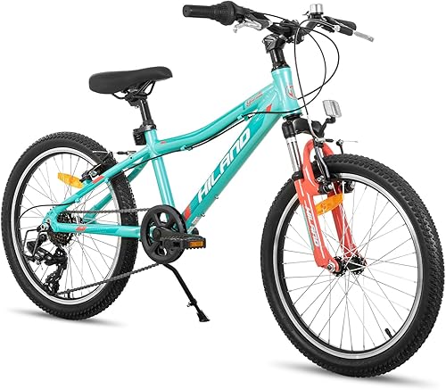 Miniatura 1 de Hiland 20 Inch Kids Mountain Bike, Lightweight Aluminum Children MTB with Suspension Fork, 7 speeds Gears, Youth Bicycle for Boys Girls Aged 6-13
