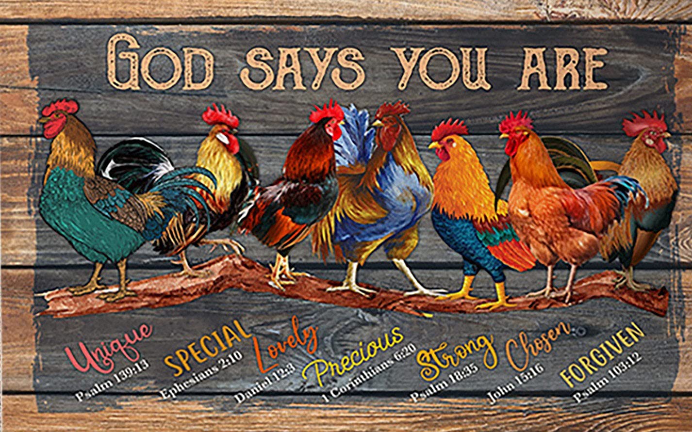 Amazon.com: Metal Tin Sign Vintage God Says You are Unique Special