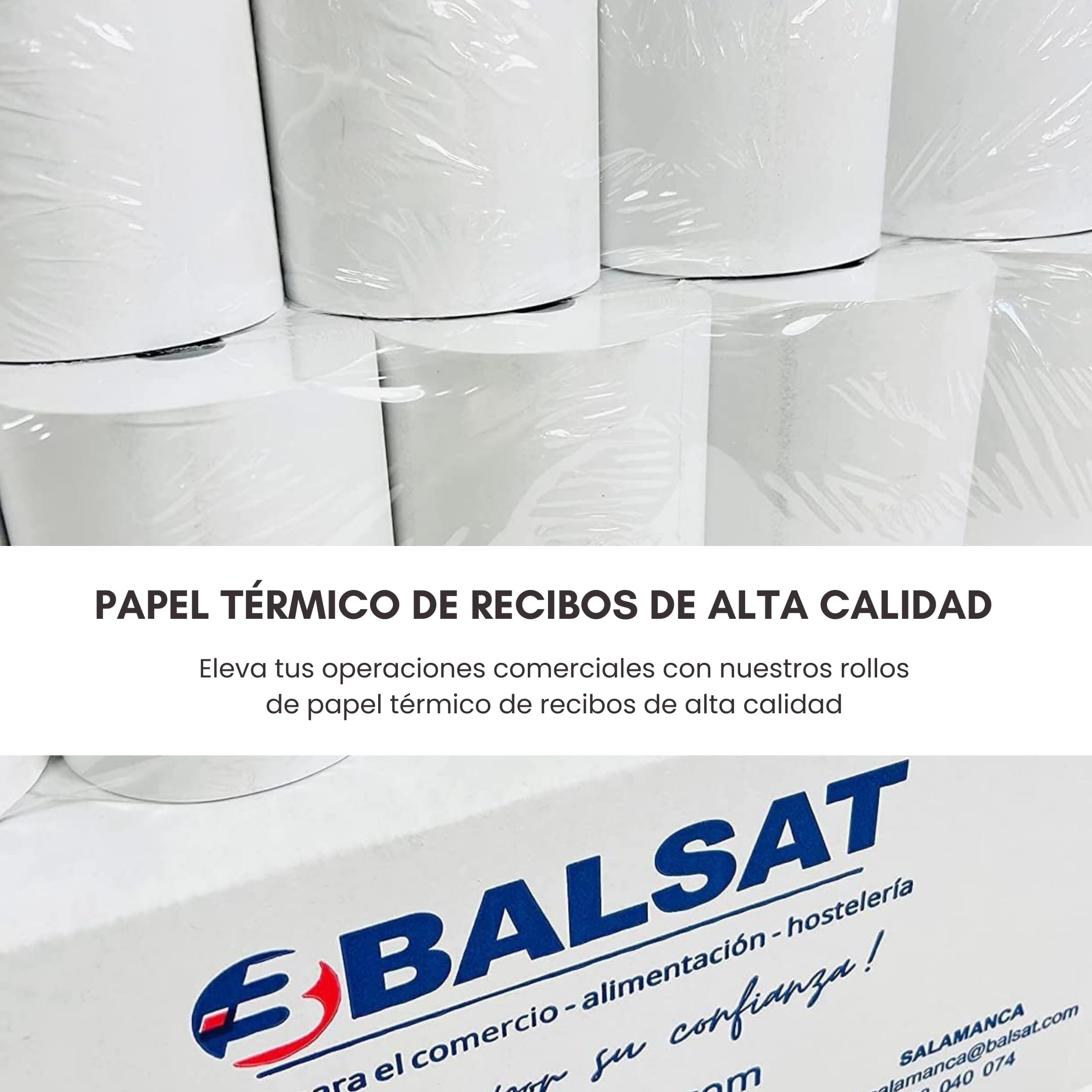 Balsat 200 rotoli di carta termica 57 x 40 mm | per stampante di biglietti | carta per stampante termica, tpv commercio, registratore di cassa | rotolo di carta per datafono di qualità, senza BPA