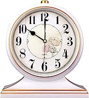 Vista 7 de rnuie Reloj de escritorio para decoración de mesa, reloj de repisa retro, funciona con pilas para chimenea, sala de estar, dormitorio, oficina, Negro