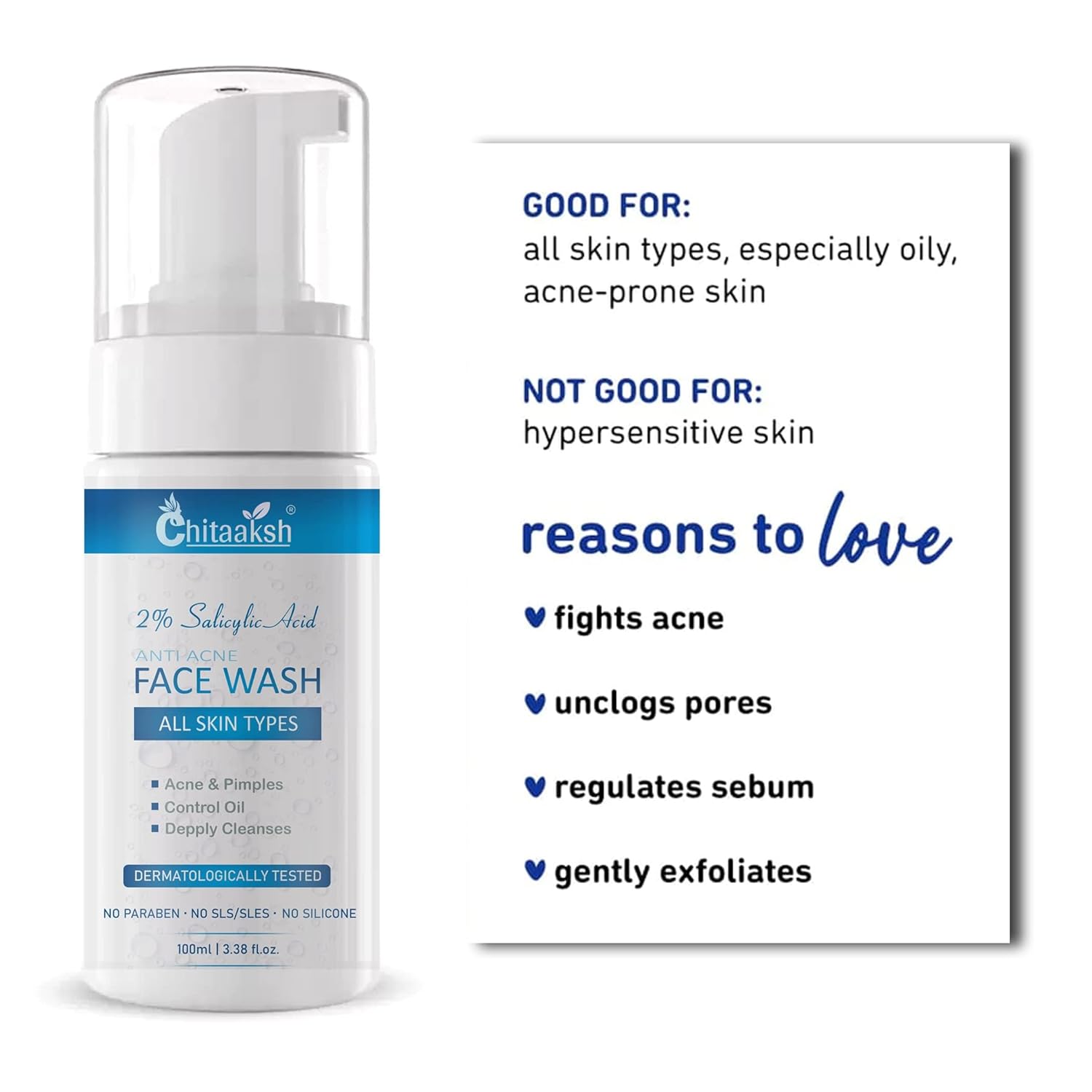 Salicylic Acid Foaming Daily Face Wash with Salicylic Acid, Zinc PCA & PHA for Active Acne & clogged Pores - 100 ml Reduces Acne | Unclogs Pores (100ml) Salicylic Acid Foaming Daily Face Wash with Salicylic Acid, Zinc PCA & PHA for Active Acne & clogged Pores - 100 ml Reduces Acne | Unclogs Pores (100ml)