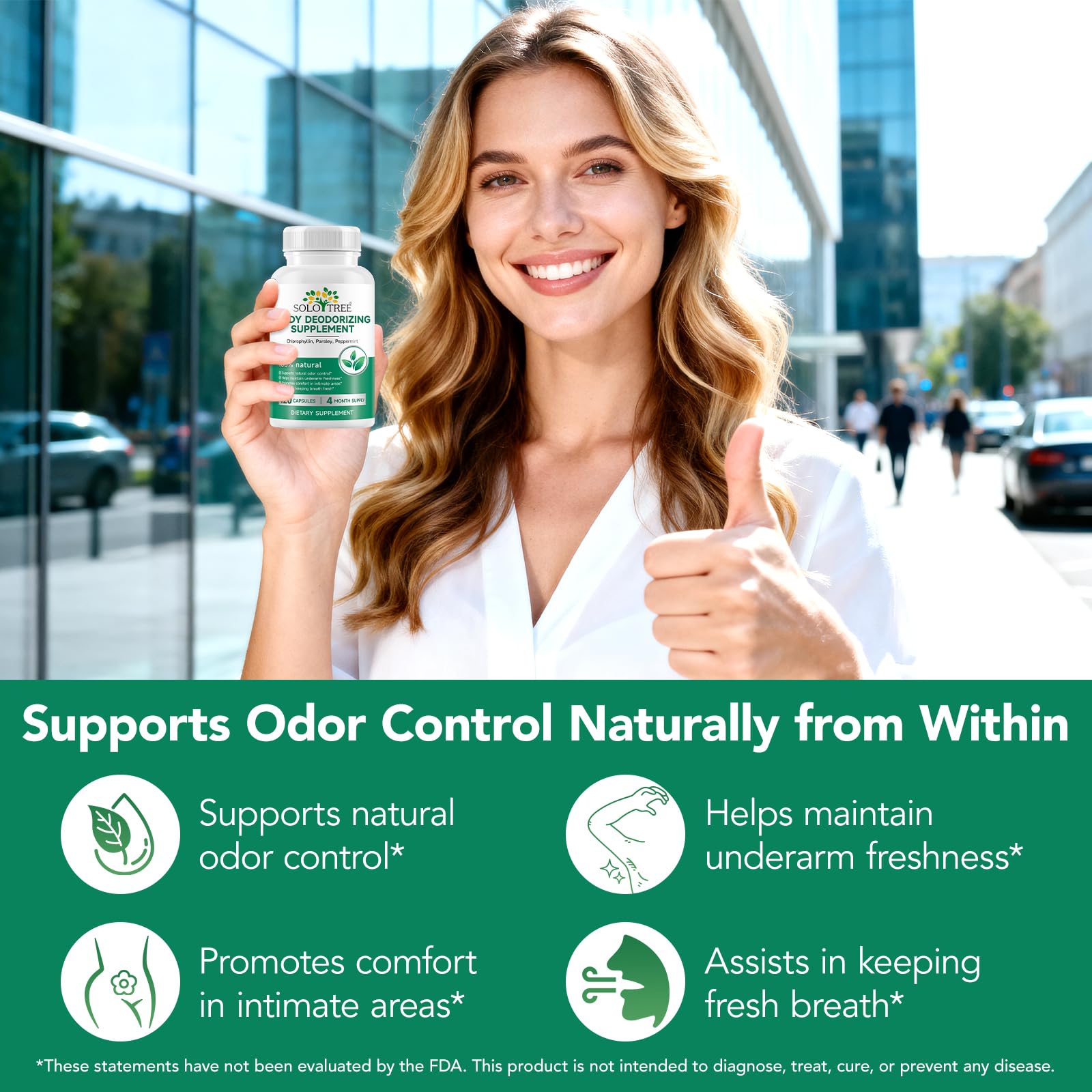 Body Deodorizing Supplement, (120 Capsules) Chlorophyll Capsules for Body Odor, Fresh Breath, Natural Odor Control Chlorophyll Pills for Men & Women,Vegan — Amazon image 6