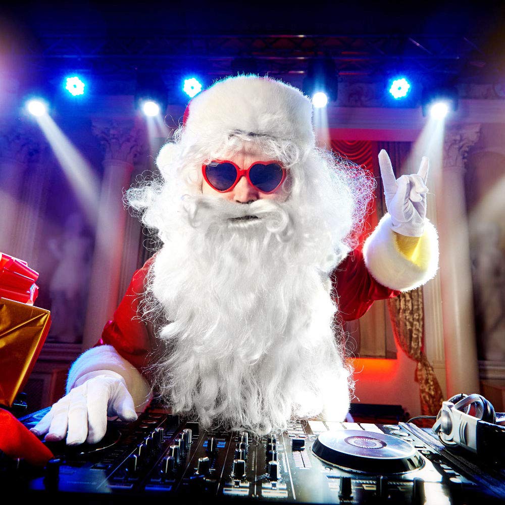 Kit Accessori Babbo Natale - Parrucca, Barba E Guanti Bianchi, Per Travestimenti E Feste Natalizie