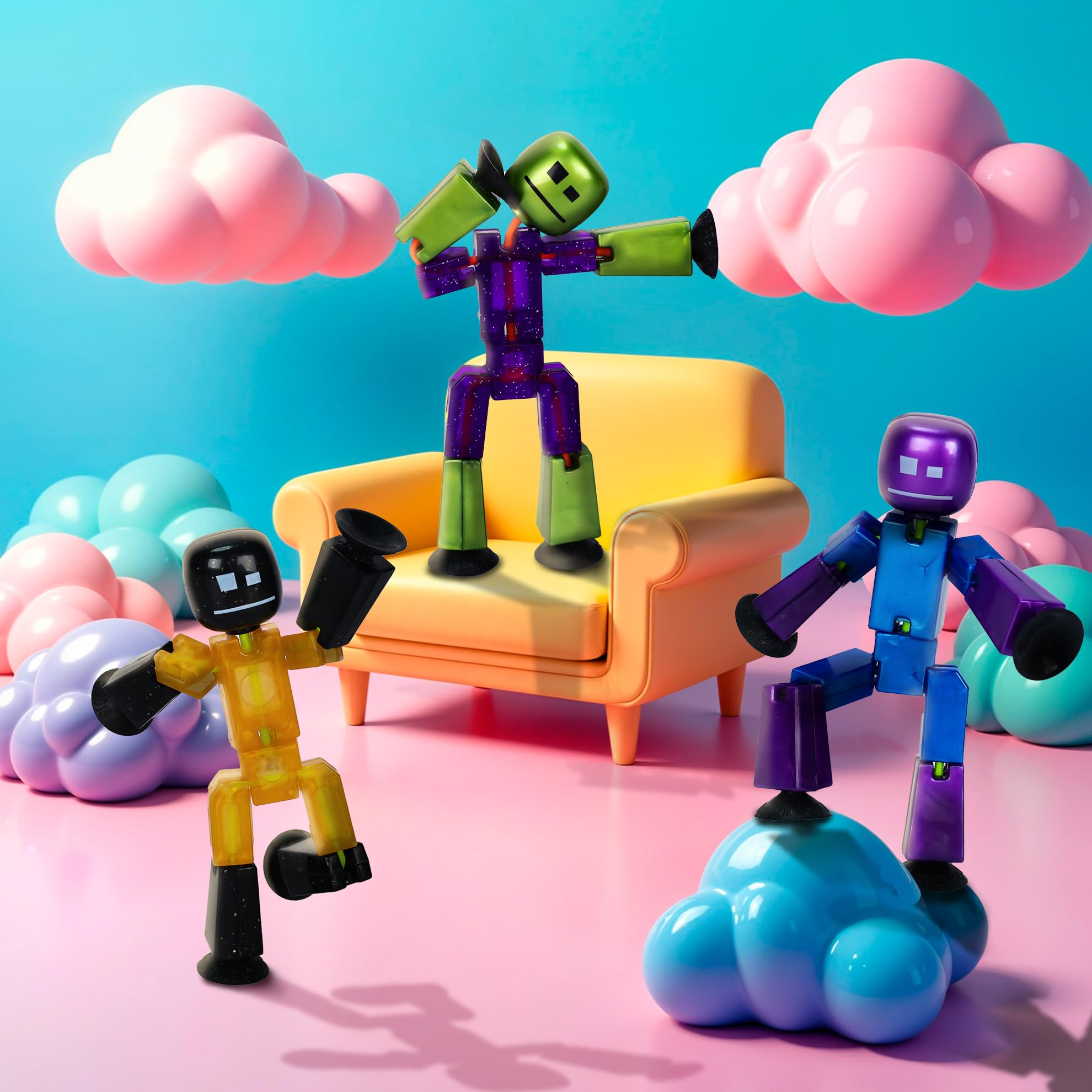 Amazon.com: Zing StikBot Shinies 3-Pack – Shiny Metallic Poseable