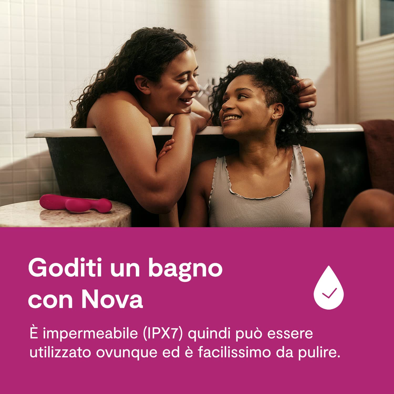 We-Vibe Nova 2 Vibratore Rabbit per Donna - Clitoride e Punto G - 10+ modalità - Flessibile - Doppia stimolazione - Controllo App a distanza - Stimolatore Massaggiatore Clitorideo - Impermeabile