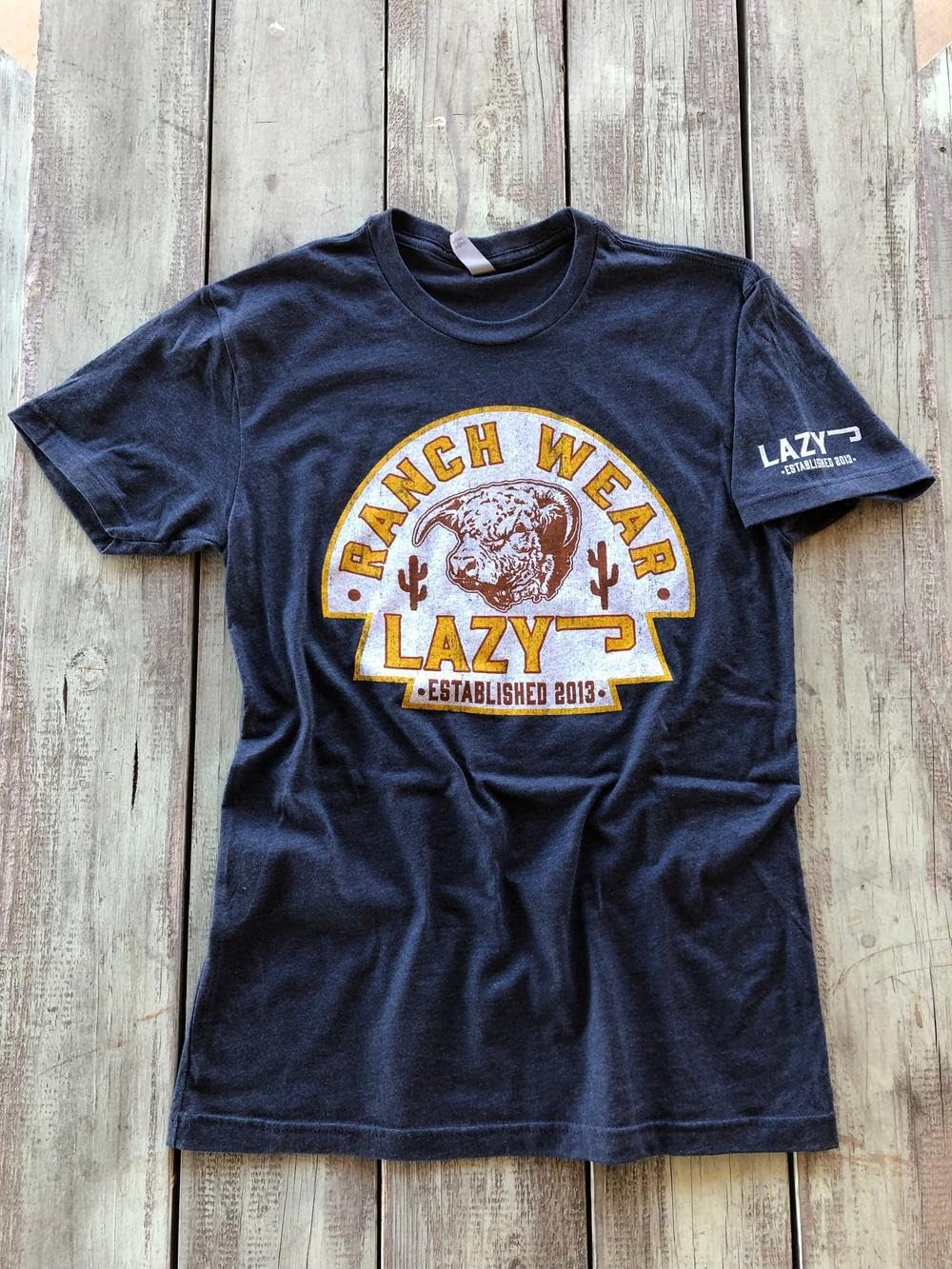 Lazy J Ranch Rusty Arrowhead Short Sleeve T-Shirt - Navy Blue