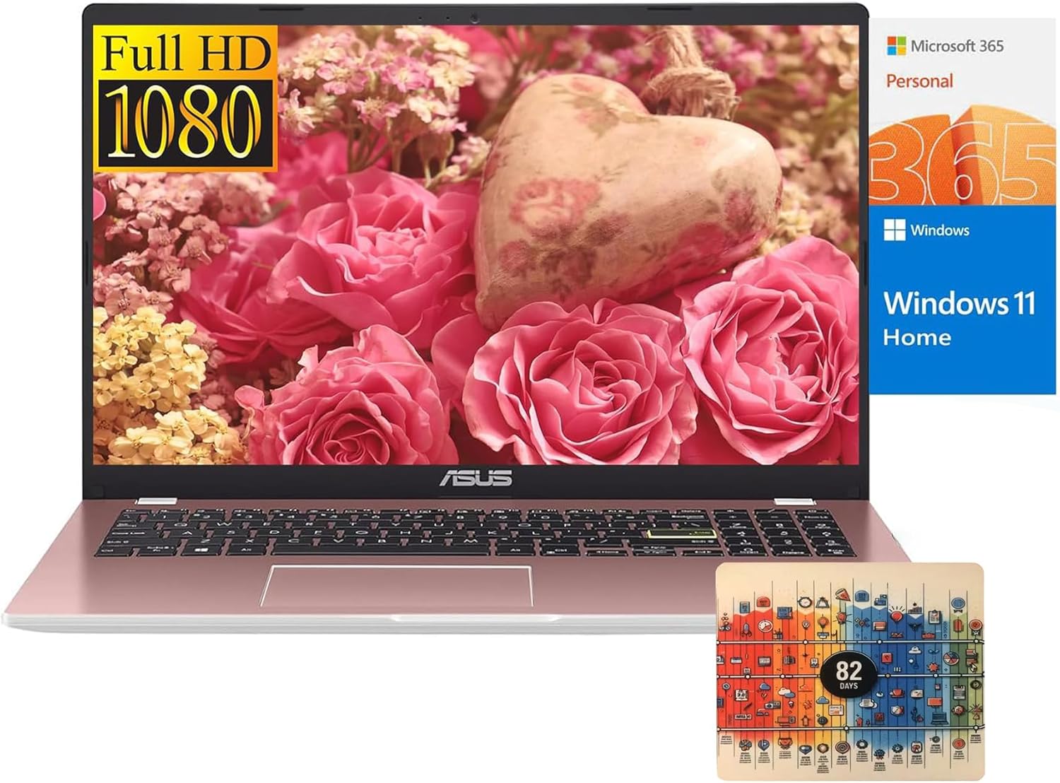 ASUS Vivobook 15.6 FHD Laptop, Intel N6000 4core CPU, 4GB RAM, 128GB SSD, Windows 11 Home in