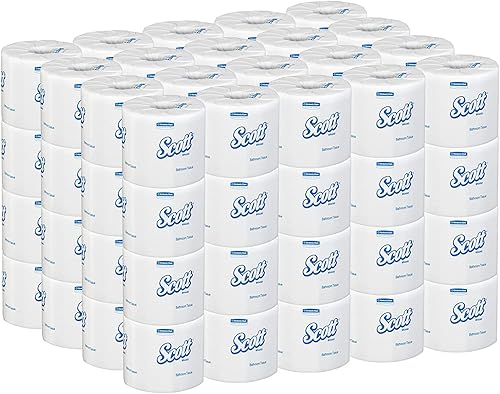 Scott Essential - Papel higiénico profesional 100% fibra reciclada a granel para negocios (13217), blanco, 80 rollosfunda, 506 hojasrollo (el