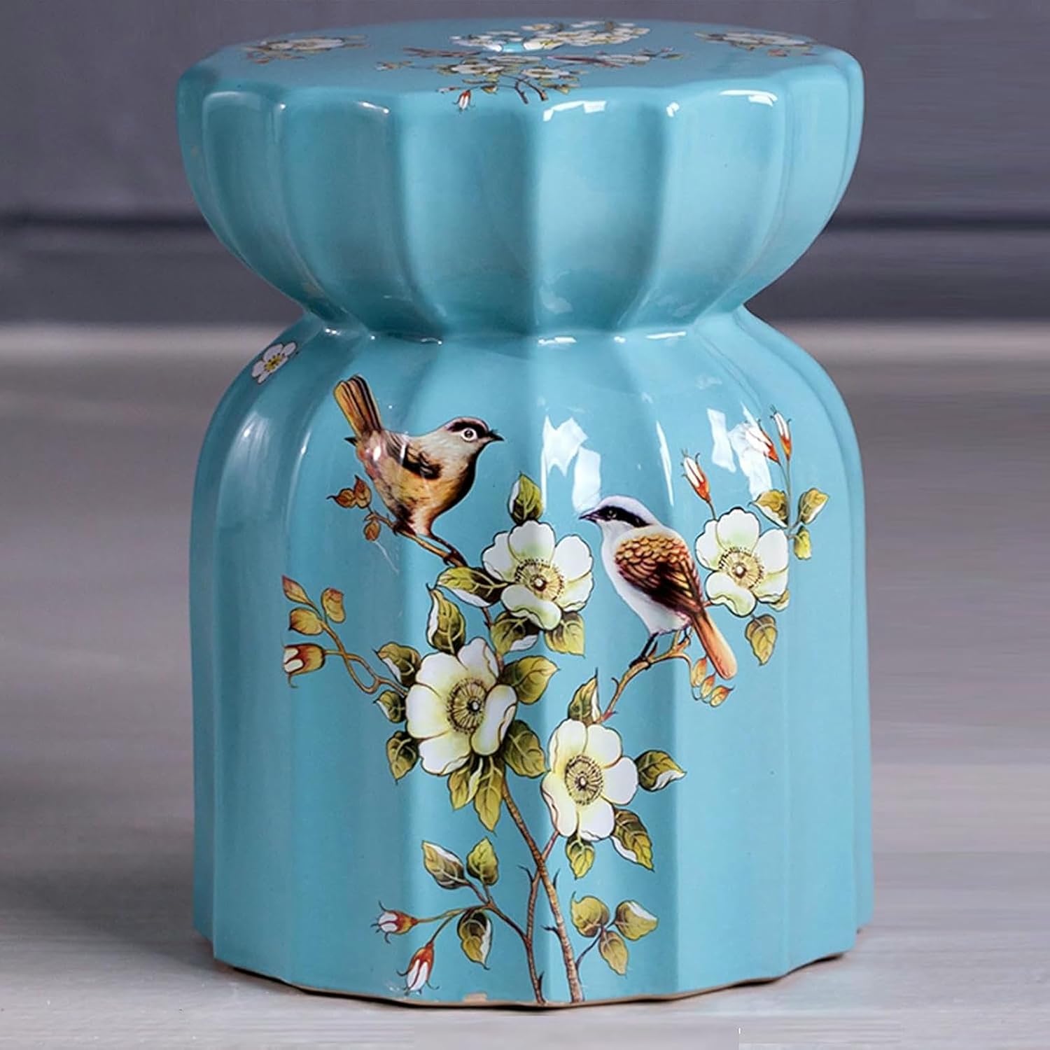 Decorative Garden stools, Chinese Decorative Ceramic Garden Stool,Flower Birds Ceramic Decorative Garden Stool