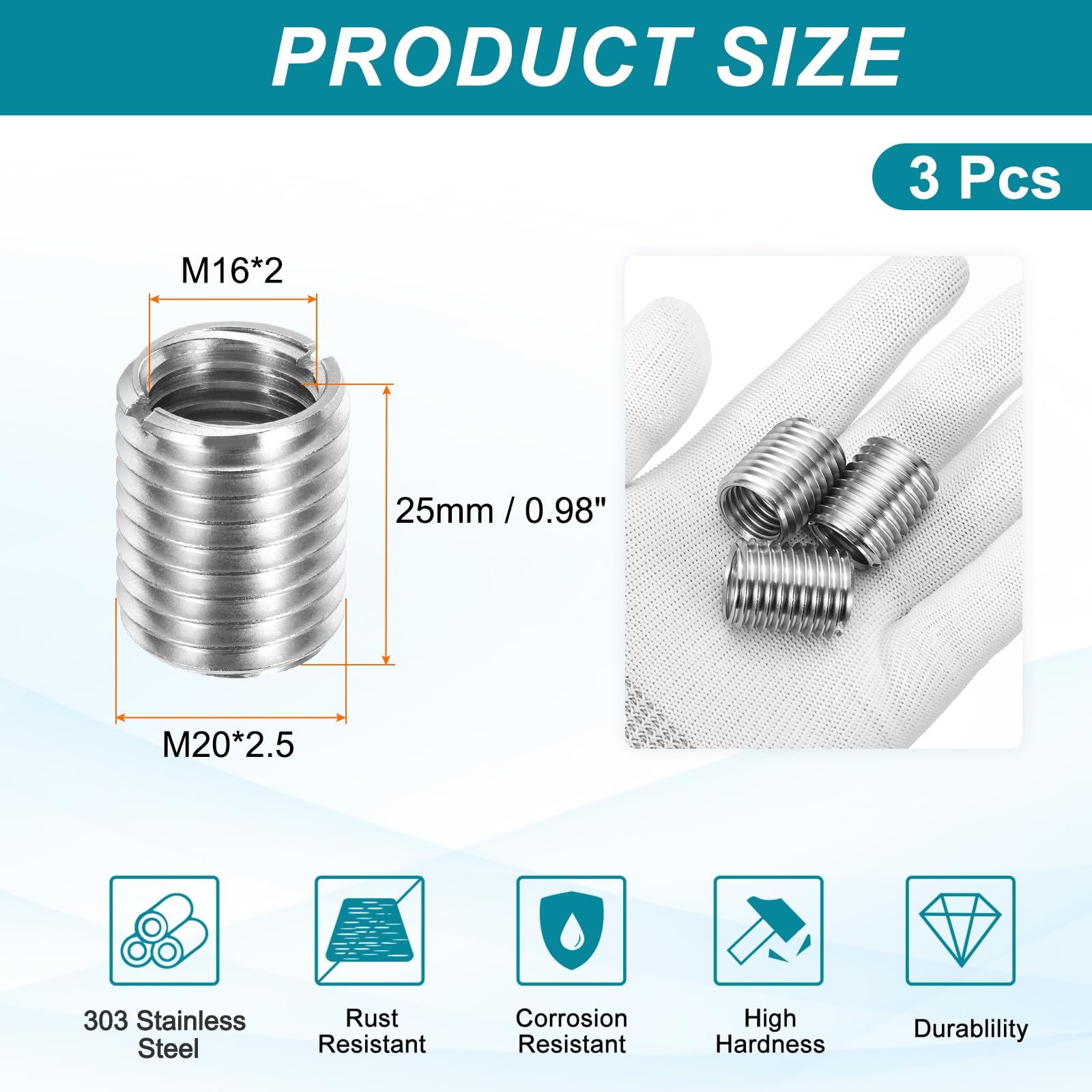 PATIKIL Thread Adapters Sleeve Reducing Nut - Image 2