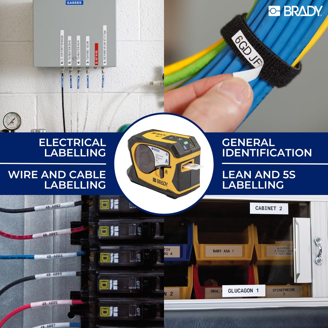 Brady Stampante per etichette M211-EU-UK-US – Dispositivo di etichettatura portatile per cavi, fili e superfici – INCL. 1 cartuccia M21-750-499 e cavi EU, UK, US