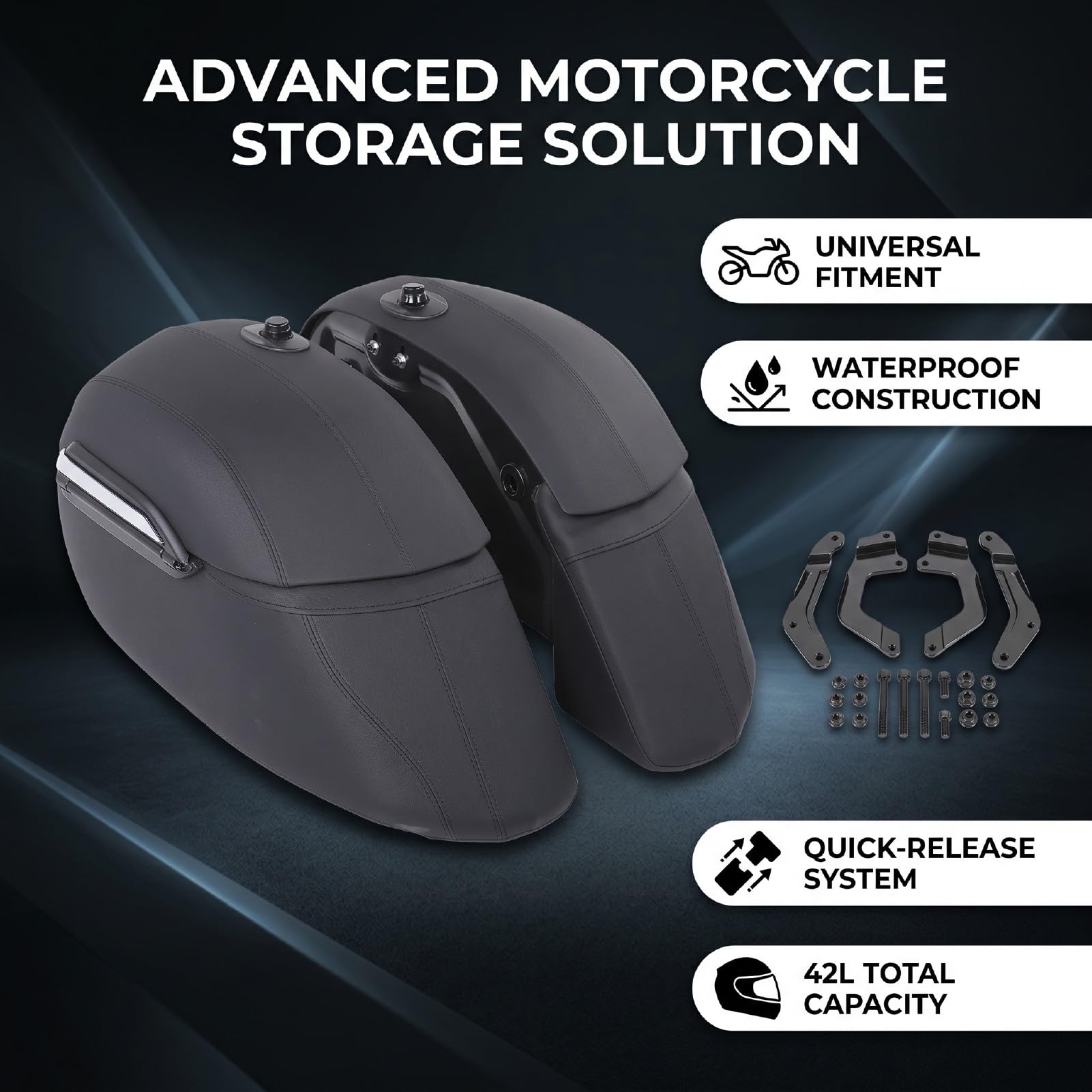 Motorcycle Hard Bags Saddlebags z Zestawem Montażowym