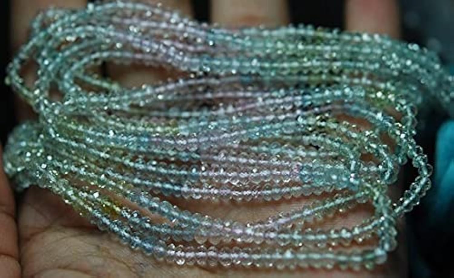 Aquamarine Faceted Rondelles de LKBEADS sélection joaillerie de 4.5-5mm