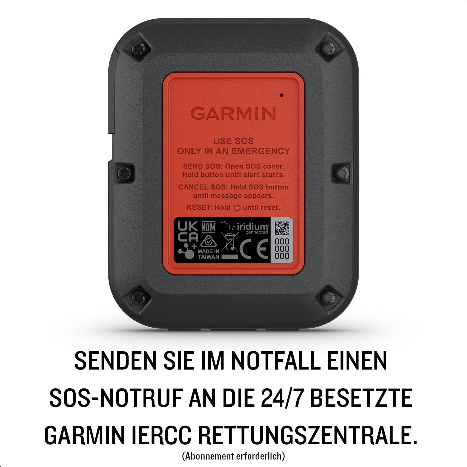 Garmin inReach Messenger – kompaktes GPS-Satelliten-Kommunikationsgerät mit 24/7 Notruf-Funktion, weltweitem Nachrichtenversand ohne Mobilfunkempfang (ABO erforderlich), bis 28 Tage Akkulaufzeit