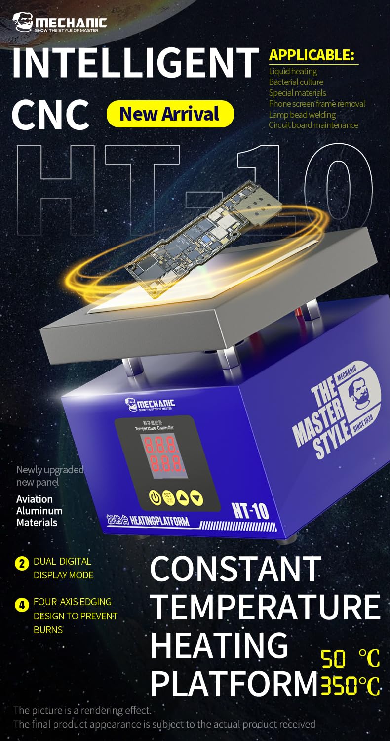 Mechanic CNC HT-10 mesa de calentamiento de temperatura constante 200W para pantalla de teléfono, extracción de marco, pre-calentamiento de PCB