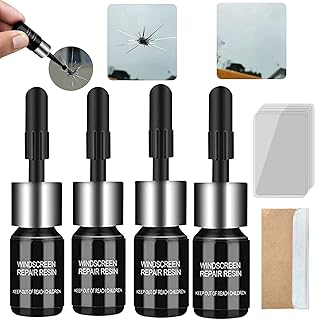 4PCS Windscreen Repair Kit,Glass Repair Fluid,Windshield Repair Kit for Window Glass Scratch Repair,Fast Fix Glass Repair Kit,Automotive Glass Nano Repair Fluid,Windscreen Adhesive For Glass Repair