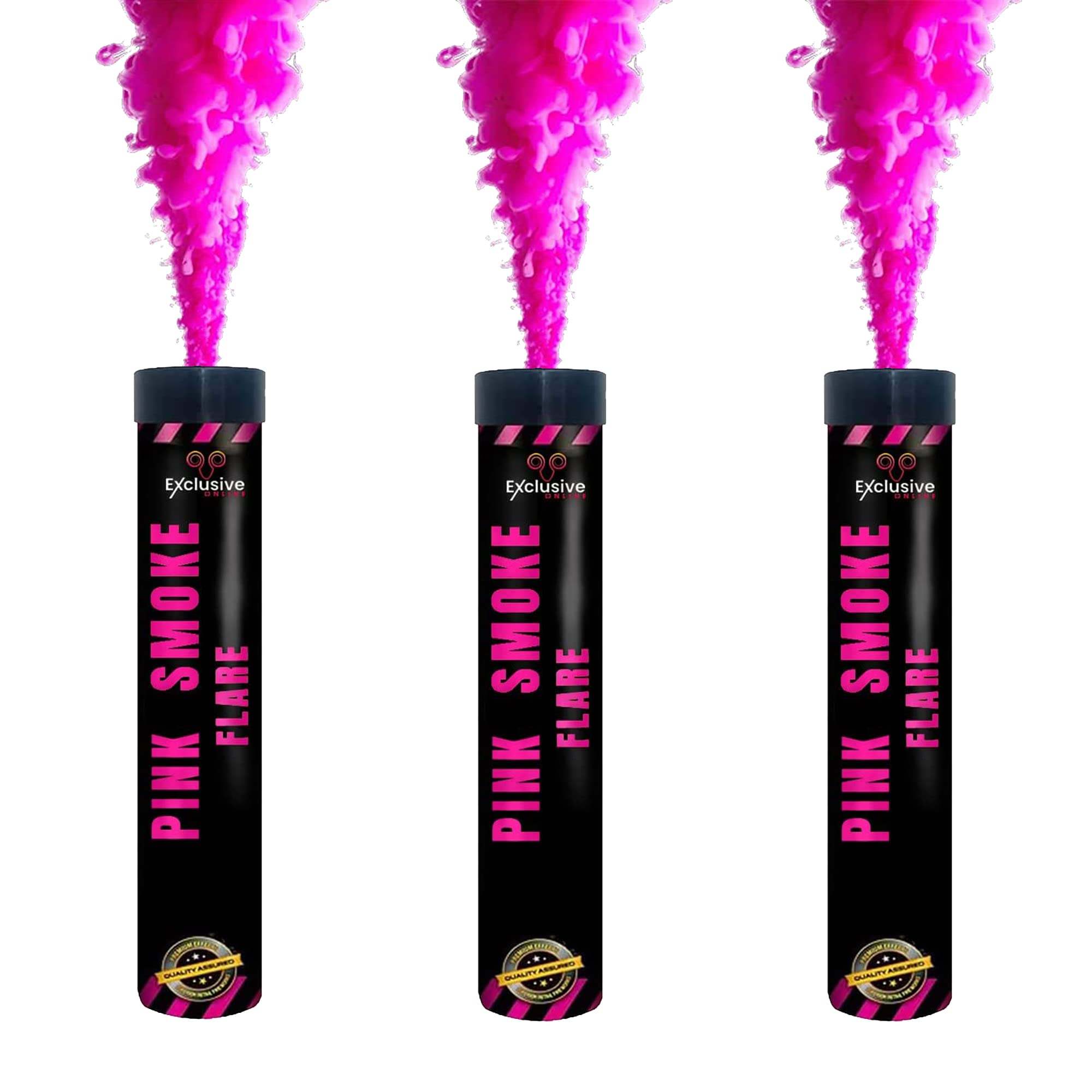 EXCLUSIVE ONLINE Smoke Grenades/Flares Ring Pull for Gender Reveal, Paintball, Weddings, Photo-shoots and Special Effects Aprox 90 second Duration Pack of 3(Pink)