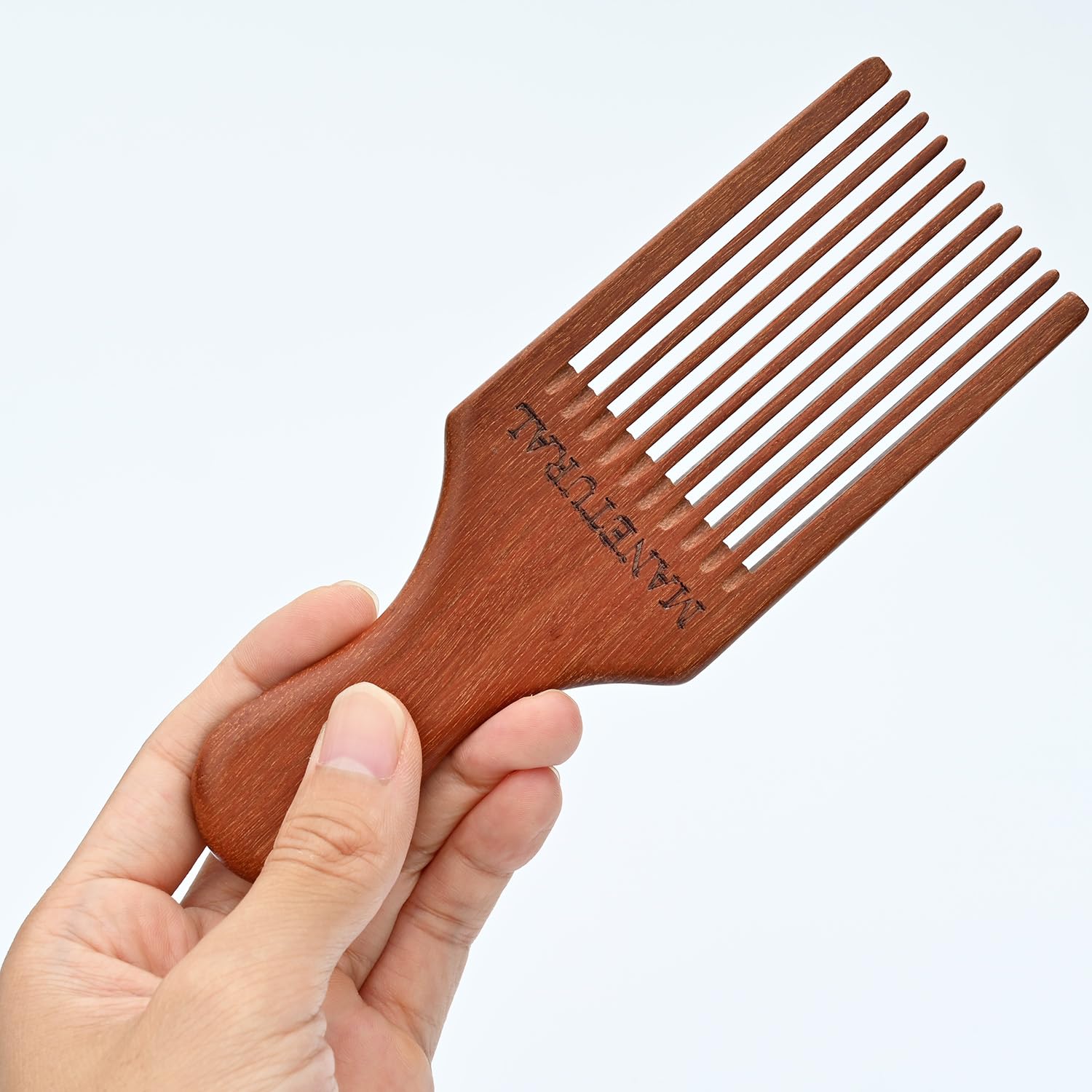 Kostka do brody dla mężczyzn, 18 cm, ręcznie robiony grzebień do włosów afro, drewniane narzędzie do pielęgnacji dla mężczyzn, kobiet z falowanymi, kręconymi włosami, antystatyczna precyzja
