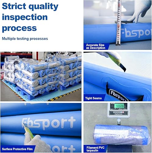 Miniatura 6 de FBSPORT Colchoneta inflable de gimnasia de aire de 48 pulgadas de grosor, pistas de gimnasia para uso domésticoentrenamientoanimadorayogaagua con