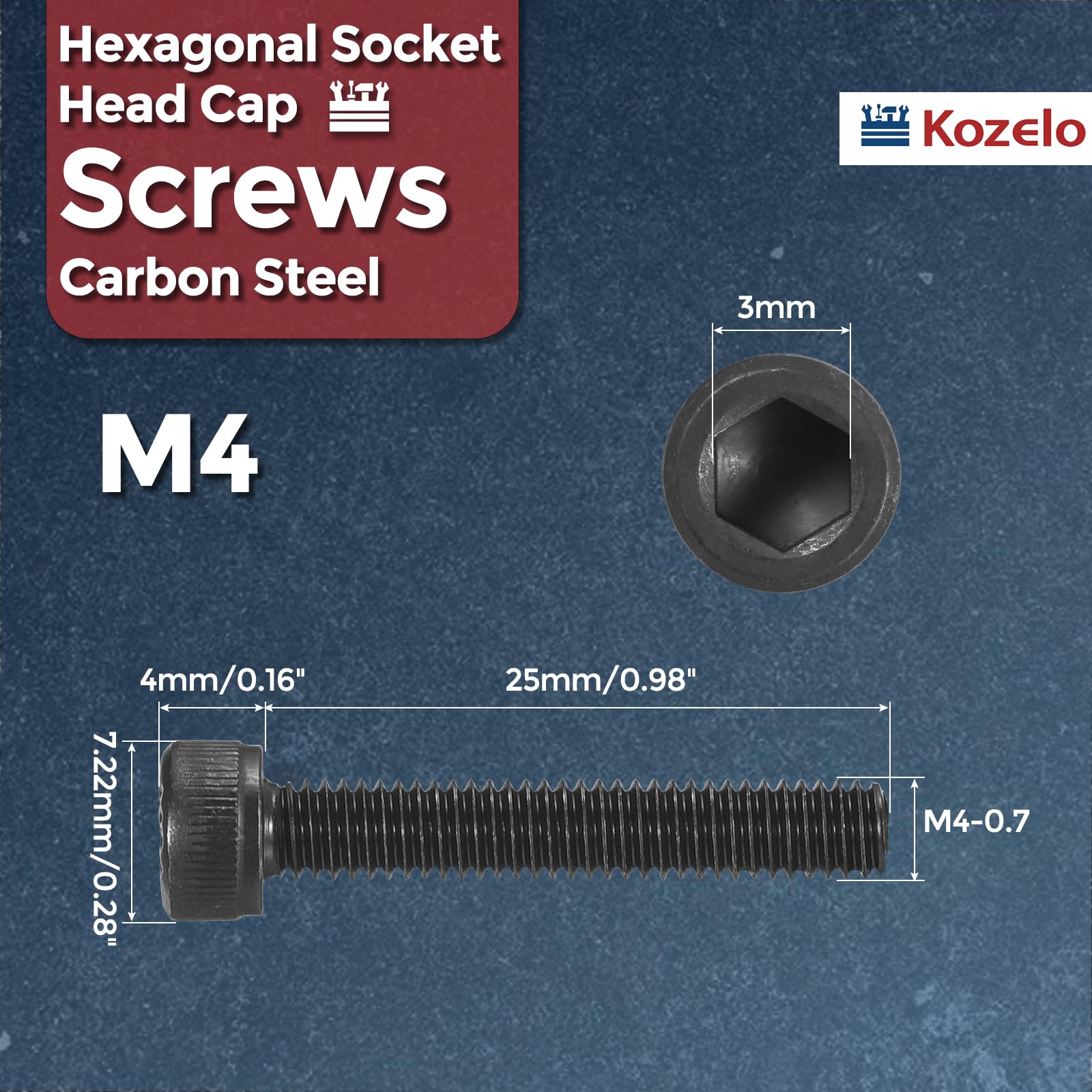 Kozelo 100pcs Socket Head Cap Screws - Image 2