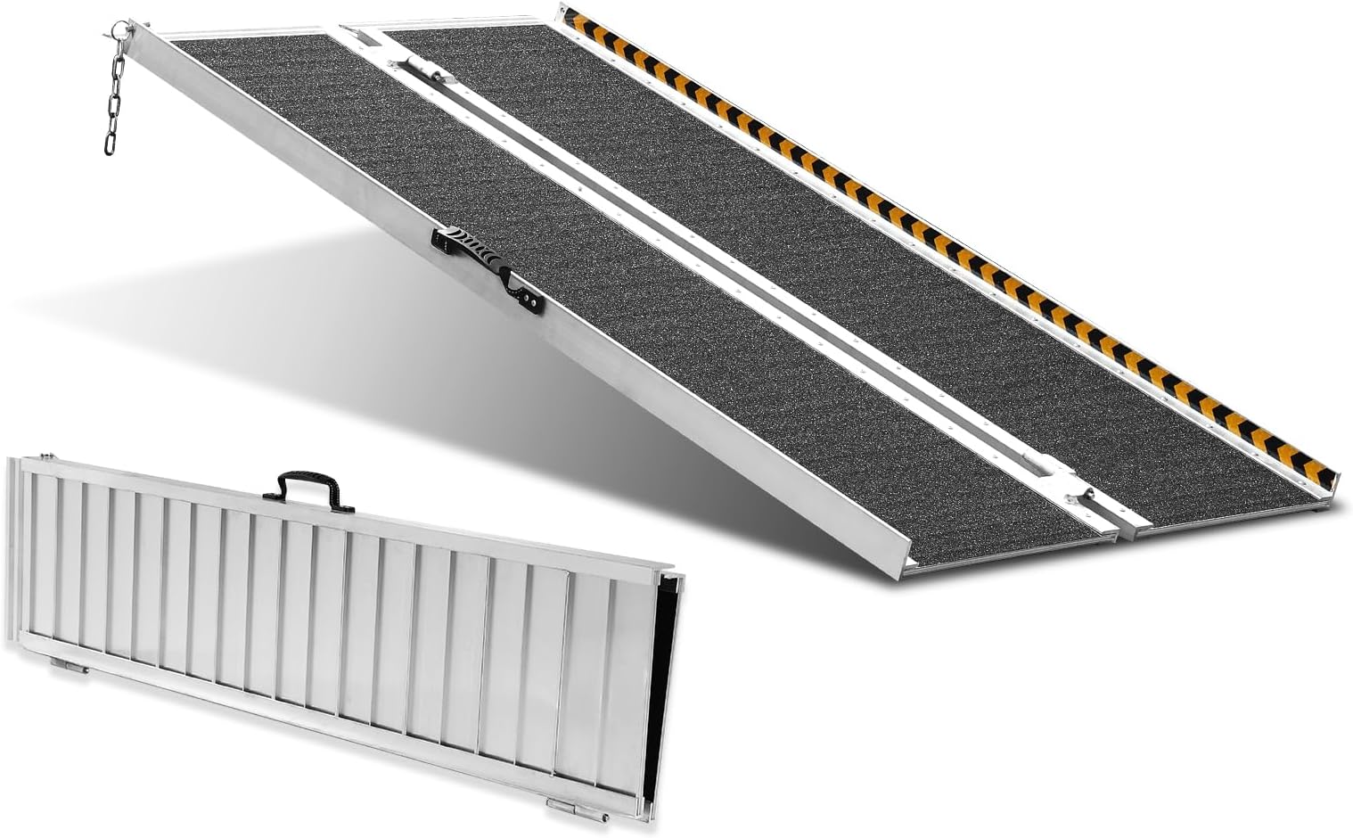 VEVOR Portable Wheelchair Ramp 4FT, Non-Slip Aluminum Folding Handicap Ramp, Door Threshold Ramps for Wheelchair for Home,Wheel Chair Ramp Steps, Cars, Scooter, Cart, Curbs, Stairs