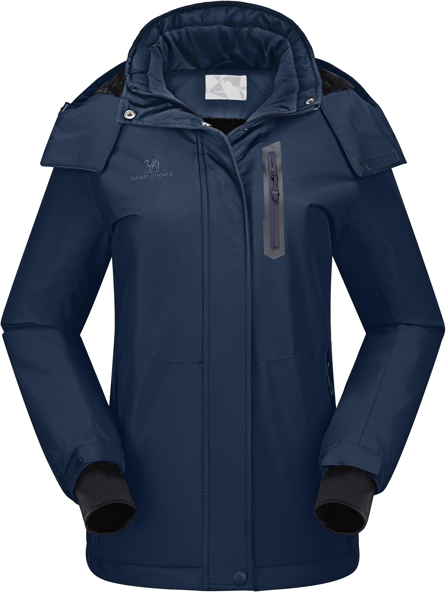 CAMEL CROWNWomen's Ski Jacket Waterproof Warm Winter Snow Coat Hooded Mountain Outdoor Windbreaker Windproof Jacket