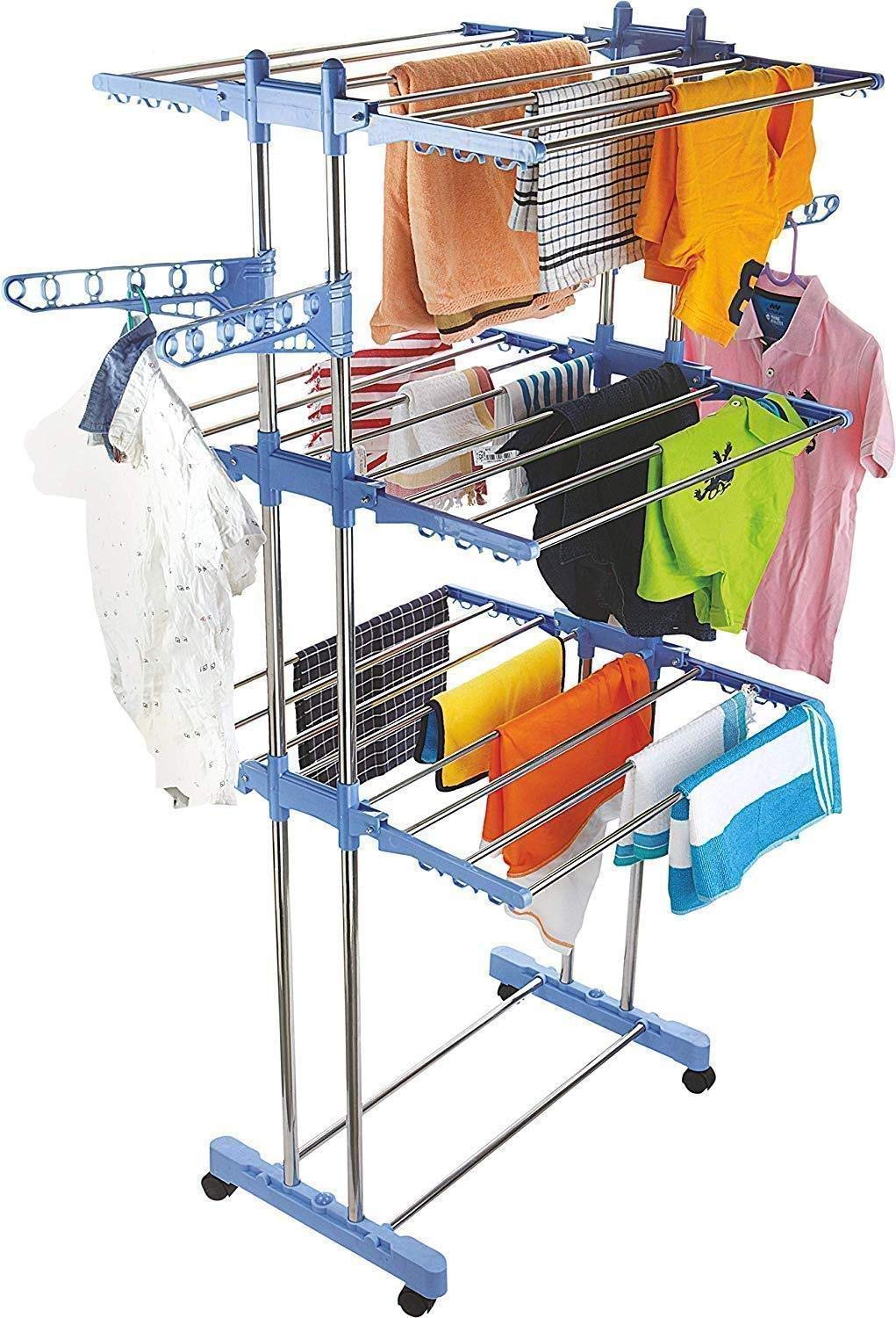 Buy KTS Heavy Duty RustFree Stainless Steel Foldable Storage Double