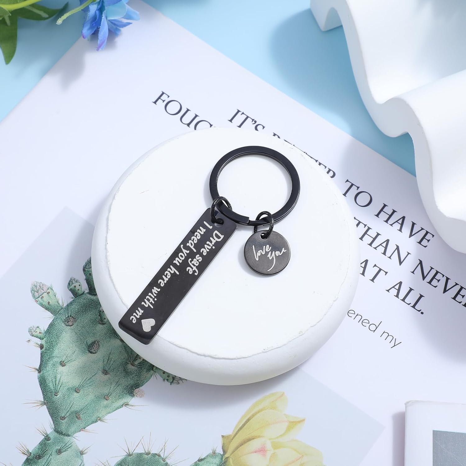 Ouligay Drive Safe Keychain for Him Boyfriend Birthday Gifts for Him Bf Husband Fiance Men Boyfriend Bf Romantic I Love You - Image 6