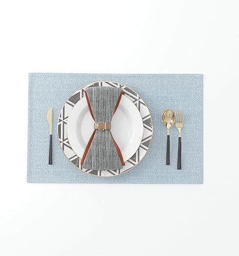 Miniatura 117 de Juego de 4 manteles individuales de lino suave hechos a mano resistentes al calor, manteles individuales para mesa de comedor, manteles individuales