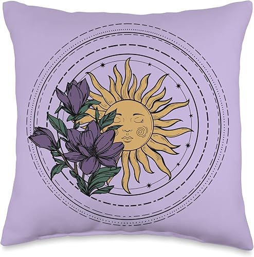 Miniatura 4 de Sonnenstrahlen und Blumenpracht Boho Sun Rays and Floral Splendour Boho Throw Pillow, 18x18, Multicolor