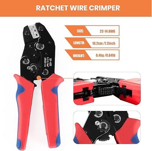 Miniatura 3 de Kit de conectores DT de 240 piezas, 18 piezas, herramienta de crimpado de cables para conectores Deutsch, herramienta de extracción de terminales y