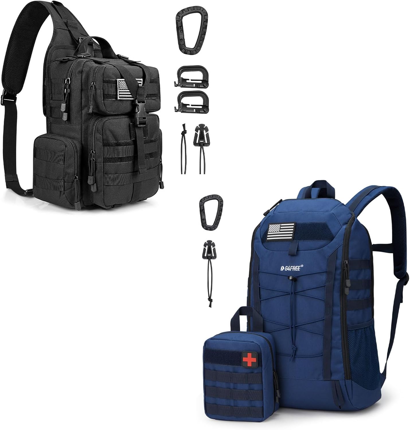 G4Free Tactical EDC Sling Bag Backpack and 45L Military
