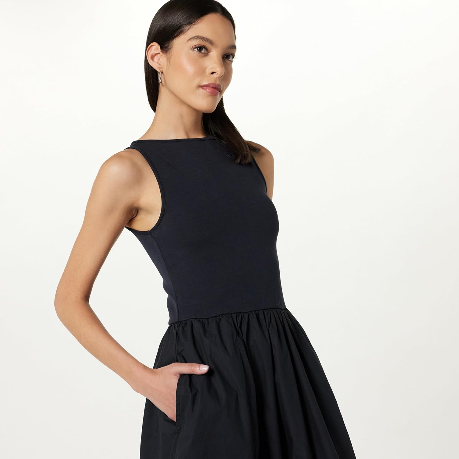 The Drop Womens Dia Mixed Fabric Midi Tank Dress - Image 3