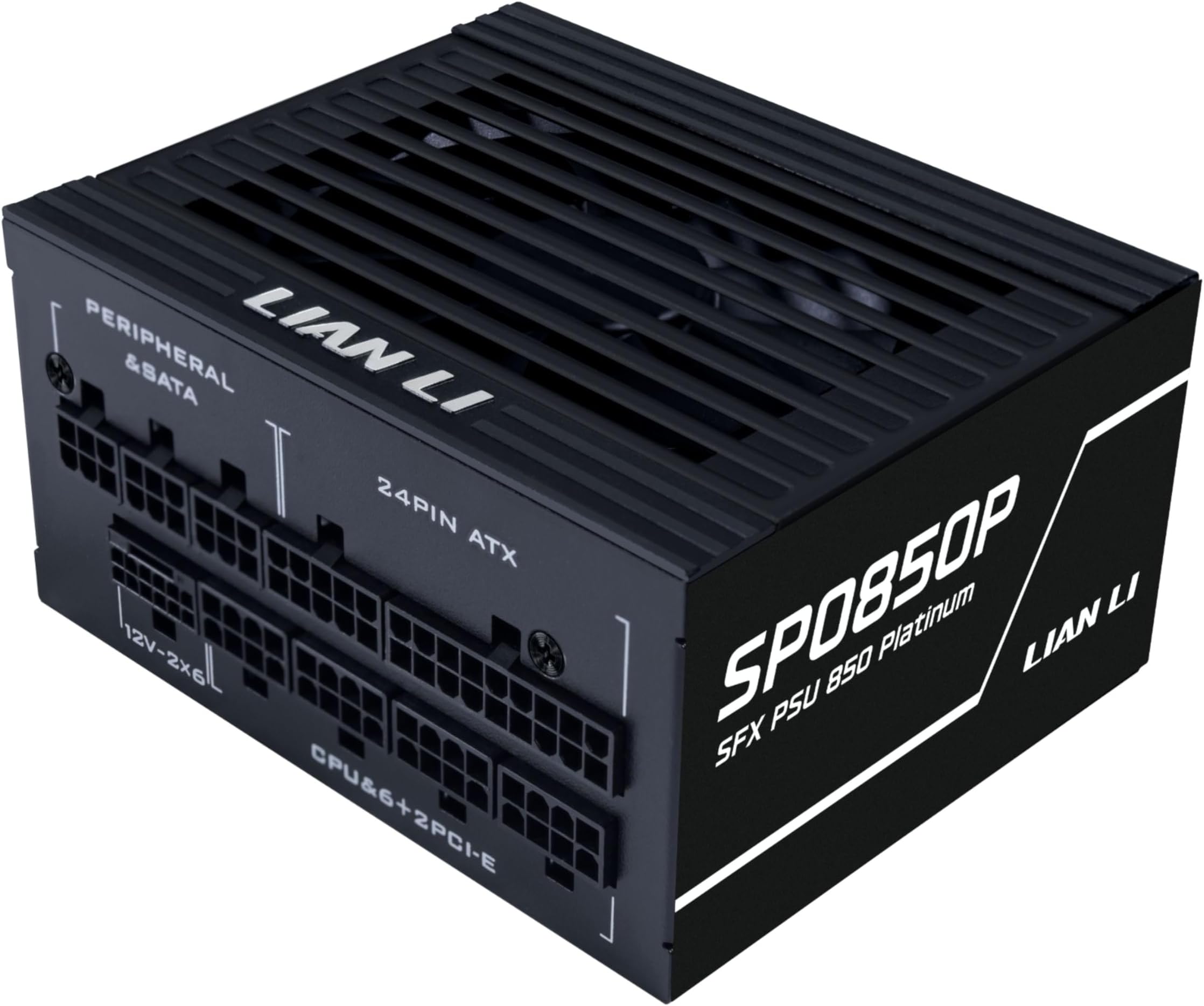 Lian Li SP850 Platinum - 850 Watt SFX Form Factor Power Supply with 12V-2x6 Cable - ATX 3.1 & PCIE 5.1 Compliant - Full Modular - 100% Japanese 105C Capacitors - Black (SP0850P.B)