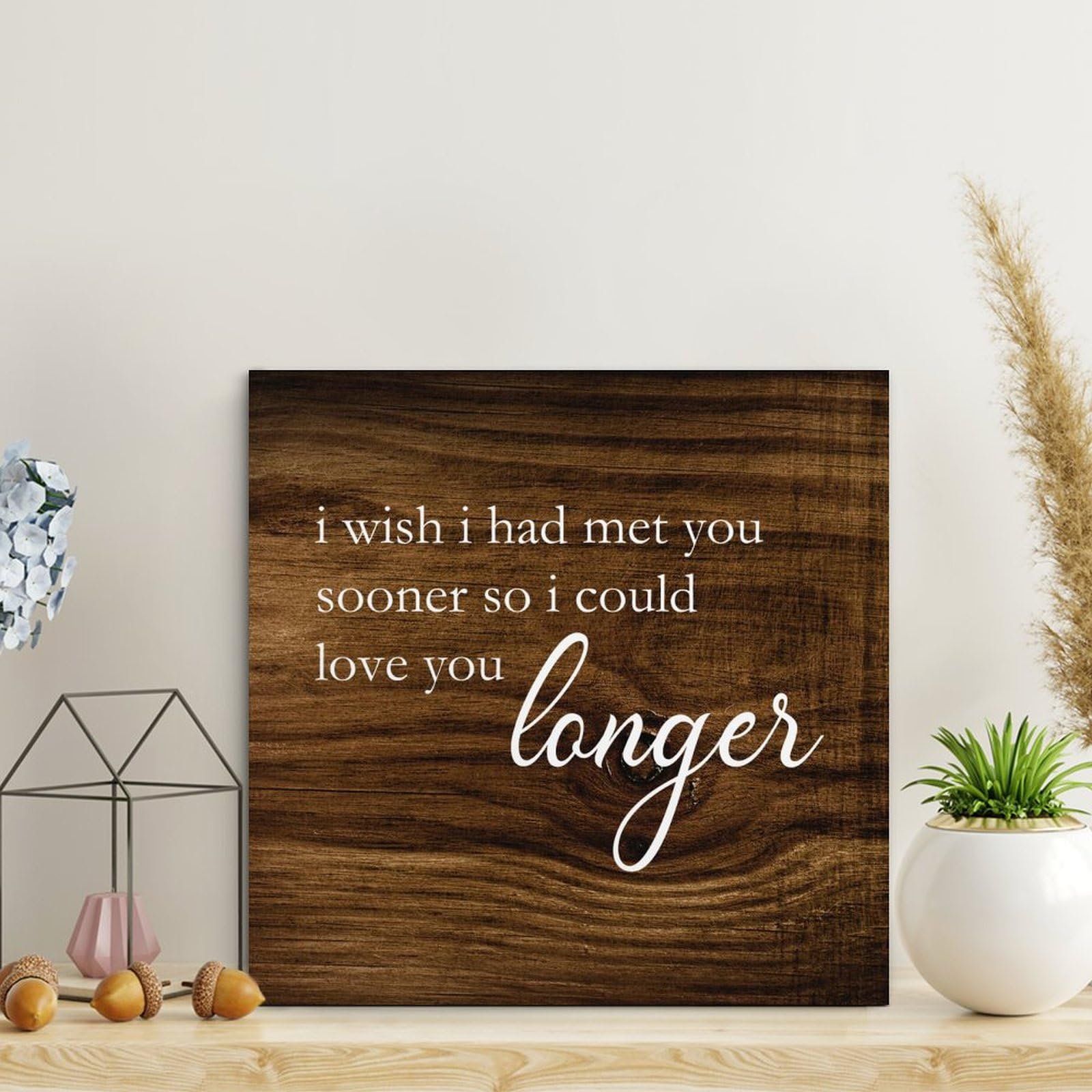 Guangpat Style-4 Rustic Wooden Pallet Sign I Wish I Had Met You Sooner So I Could Love You Longer Signs 10X10in Wall Art Home Decor Family Wall Decor For Home Kitchen Living Room Coffee Bar