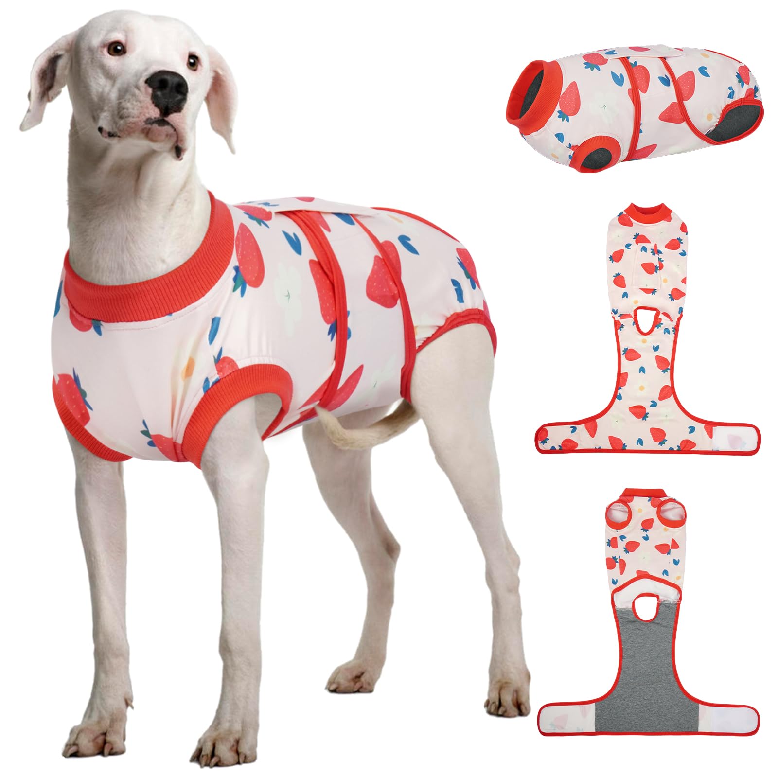 Kuoser Dog Recovery Suit, Female Male Spay Neuter Surgery Suit, Printed,XXL