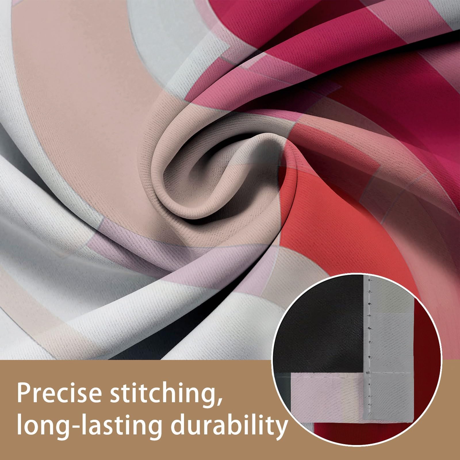 Zasłony zaciemniające 100% nieprzezroczyste 140 l x 260H cm (2 panele), abstrakcyjne wzory patchworkowe nowoczesne geometryczne bloki kolorów, odporne na zimno draperie termiczne do nowoczesnej