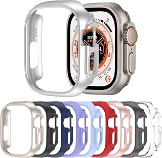 Bougraite 10 Pack Case for Apple Watch Ultra 49mm, Durable Hard PC Frame Bumper, Shockproof Hard PC Scratch Resistant Protective Cover Compatible with iWatch Ultra 49mm
