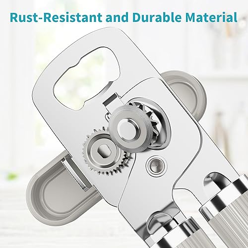 Miniatura 10 de Ultrean Abrebotellas manual, de acero inoxidable resistente, borde liso, manual con mango suave al tacto, a prueba de óxido, perilla de mano de gran