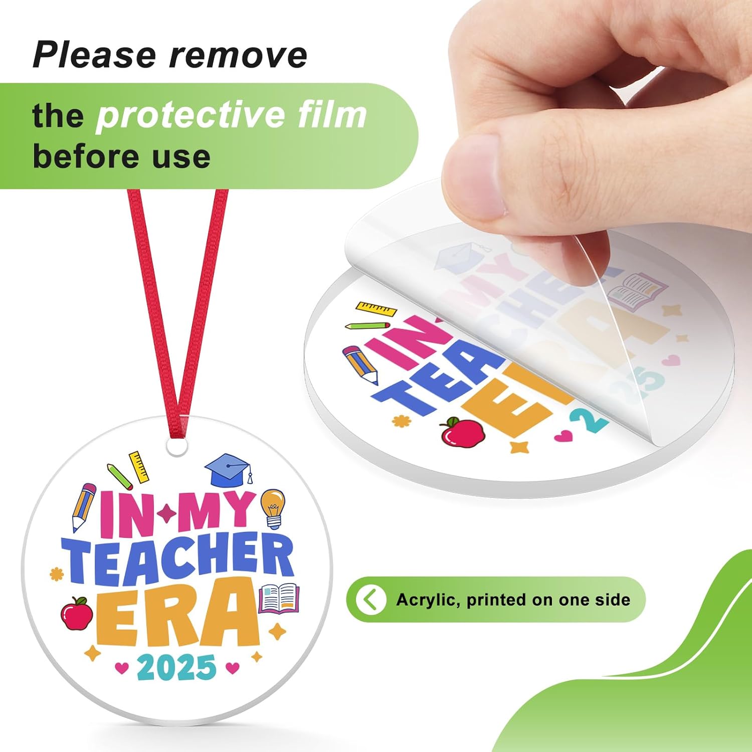 先生へのクリスマスオーナメント：学校への感謝の気持ちを込めて、名前入りのパーソナライズされた記念品ギフト - Etsy 日本 先生への感謝のギフト クリスマスツリーオーナメント