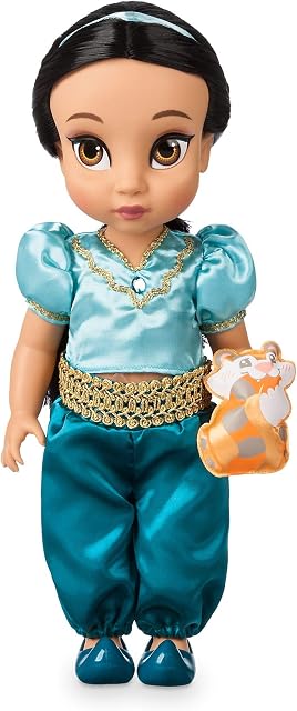 Disney Store Official Princess Jasmine Doll Animator Collection, Aladdin, 39cm/15 with Realistic Rooted Hair, Outfit, & Shoes, Padded Satin Rajah Soft Toy, Collectible Toddler Doll, For Ages 3+
