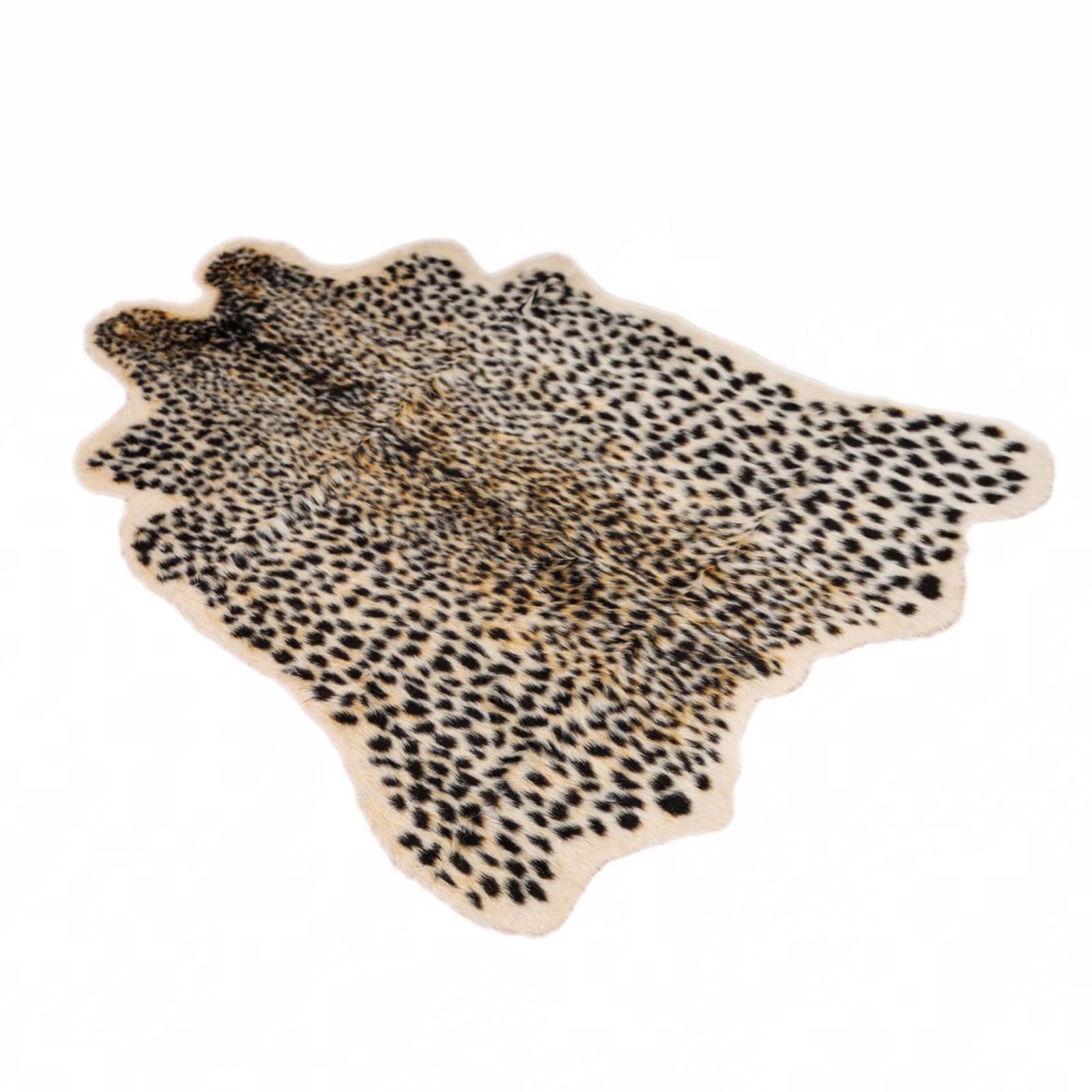 Grand tapis en cuir synthétique motif léopard Noir/marron 152 x 200 cm